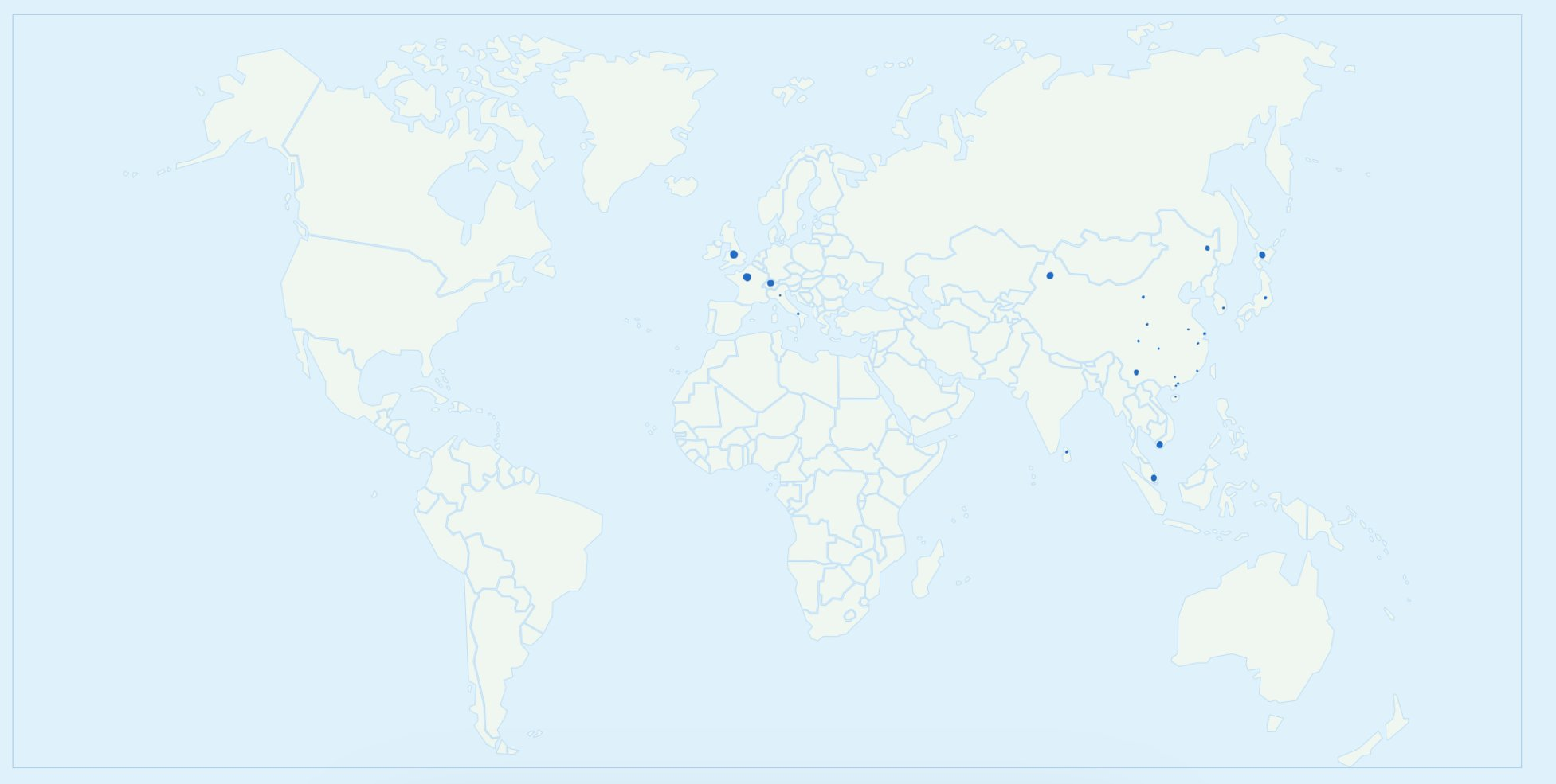 标注城市的世界地图